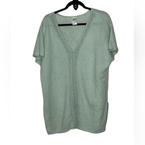 Kona Sol Light Green Tunic Top Sz Med